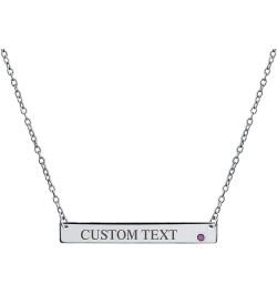 Personalized Customizable Initial Horizontal Sideway Inspirational Flat Bar Name Plated Pendant Necklace For Teen Women 14K G...