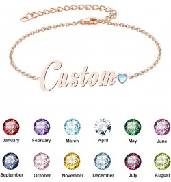 Personalized Birthstone Bracelet 10K/14K/18K Gold/Sterling Silver Personalized Name Bracelets Custom Name Bracelet Customized...