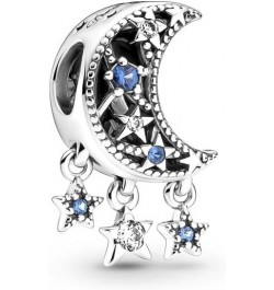 925 Sterling Silver Astronaut Galaxy Star Crescent Moon Murano Bead Charms Fit al Pandora Bracelet DIY Women Gift Jewelry SS9...