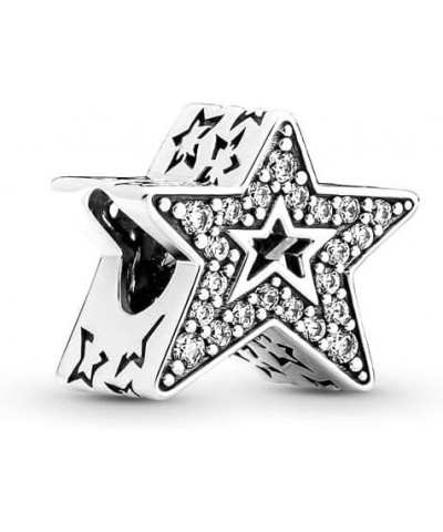 925 Sterling Silver Astronaut Galaxy Star Crescent Moon Murano Bead Charms Fit al Pandora Bracelet DIY Women Gift Jewelry SS9...