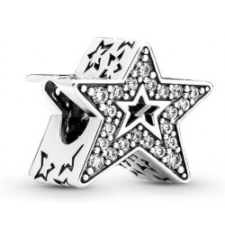 925 Sterling Silver Astronaut Galaxy Star Crescent Moon Murano Bead Charms Fit al Pandora Bracelet DIY Women Gift Jewelry SS9...