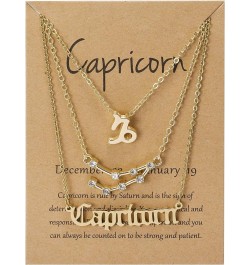 3Pcs Zodiac Necklace Set 12 Constellation Sign Pendant Necklace Astrology Birthday Gift For Women Girls Capricorn(12.22~1.19)...