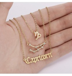 3Pcs Zodiac Necklace Set 12 Constellation Sign Pendant Necklace Astrology Birthday Gift For Women Girls Capricorn(12.22~1.19)...