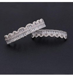 Diamond Grillz Teeth for Men Women 18K Gold Silver Plated 8 Top Teeth & 8 Bottom Tooth Silver $13.16 Body Jewelry