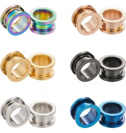 6Pairs-Mix Color Piercing Tunnels Screw Hollow Expanders Gauge Ear Plugs More Size 6Pairs Mix-Color 12mm(1/2") $7.64 Body Jew...