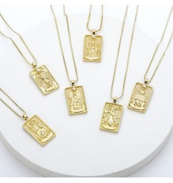 Vintage Tarot Cards Necklace with Zircon for Women Teens, Stainless Steel Gold Plated Tarot Dangle Pendant Jewelry Magician $...