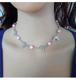 Fashion Butterfly Pearl Charm Necklace Temperament Collar Necklaces Sweet Cool Clavicle Chain Choker Summer Jewelry White $6....