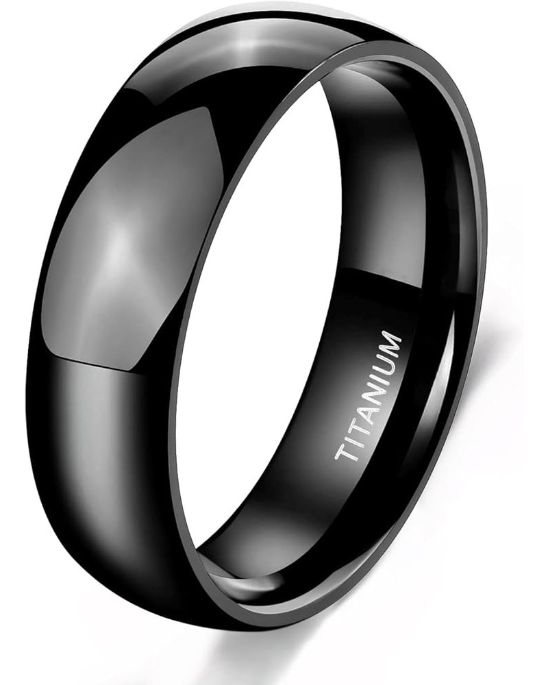 Black Titanium Ring 2mm 4mm 6mm 8mm Dome High Polished Wedding Band Size 3-14.5 6mm 12.5 $9.85 Rings