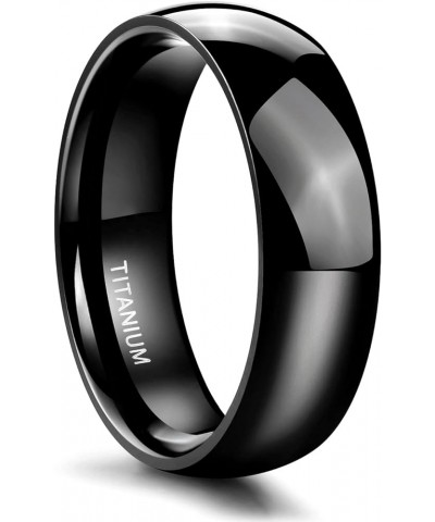 Black Titanium Ring 2mm 4mm 6mm 8mm Dome High Polished Wedding Band Size 3-14.5 6mm 12.5 $9.85 Rings