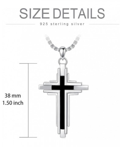 Cross Necklace for Men Women 925 Sterling Silver Celtic/Crucifix/Baseball/Wing Cross Pendant with Stainless Steel Chain Valen...