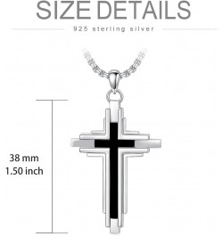 Cross Necklace for Men Women 925 Sterling Silver Celtic/Crucifix/Baseball/Wing Cross Pendant with Stainless Steel Chain Valen...