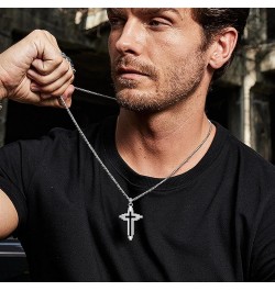 Cross Necklace for Men Women 925 Sterling Silver Celtic/Crucifix/Baseball/Wing Cross Pendant with Stainless Steel Chain Valen...