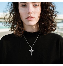 Cross Necklace for Men Women 925 Sterling Silver Celtic/Crucifix/Baseball/Wing Cross Pendant with Stainless Steel Chain Valen...