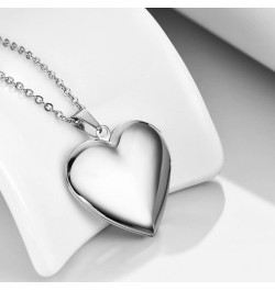 Heart Locket Necklace for Girls Silver Lockets for Women as Birthday Presents with Engraved Text Photo Locket that Holds Pict...