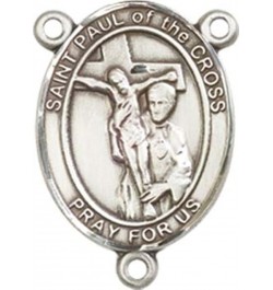 Sterling Silver Catholic Patron Saint Rosary Centerpiece Medal, 3/4 Inch Saint Paul of the Cross $39.21 Pendants