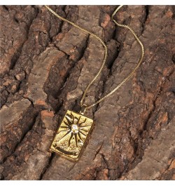 Vintage Tarot Cards Necklace with Zircon for Women Teens, Stainless Steel Gold Plated Tarot Dangle Pendant Jewelry Magician $...