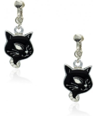 New Crystal Black Cat Clip on Earrings Fashion Jewelry Birthday Gift, Lightweight Charms, Gift Box for Women, Teenage $9.43 E...