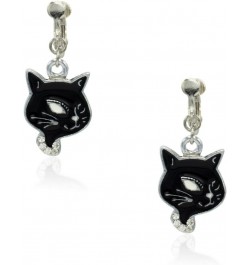 New Crystal Black Cat Clip on Earrings Fashion Jewelry Birthday Gift, Lightweight Charms, Gift Box for Women, Teenage $9.43 E...