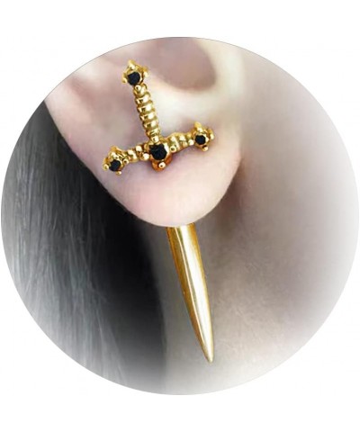 Sword Earrings for Women Gothic Dagger Earrings Black Punk Earrings for Teen Girls B: Sword Earrings Gold $8.09 Earrings