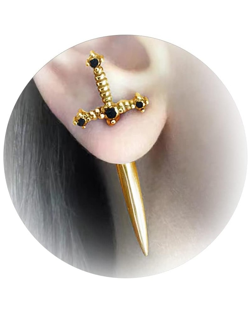 Sword Earrings for Women Gothic Dagger Earrings Black Punk Earrings for Teen Girls B: Sword Earrings Gold $8.09 Earrings