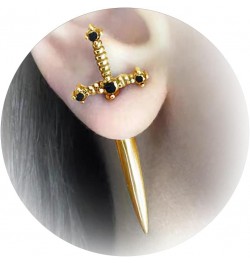 Sword Earrings for Women Gothic Dagger Earrings Black Punk Earrings for Teen Girls B: Sword Earrings Gold $8.09 Earrings