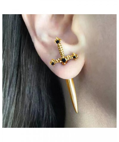 Sword Earrings for Women Gothic Dagger Earrings Black Punk Earrings for Teen Girls B: Sword Earrings Gold $8.09 Earrings