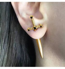 Sword Earrings for Women Gothic Dagger Earrings Black Punk Earrings for Teen Girls B: Sword Earrings Gold $8.09 Earrings