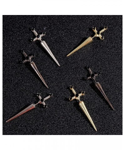 Sword Earrings for Women Gothic Dagger Earrings Black Punk Earrings for Teen Girls B: Sword Earrings Gold $8.09 Earrings