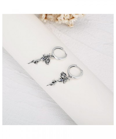 Mother's Day Gifts for Women Mother Her 925 Sterling Silver Animal Earrings for Girls Birthday Gift Rose Sword $23.31 Earrings