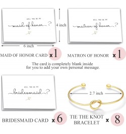 Bridesmaid Proposal Gifts Set of 4, 5, 6, 7, 8 8 Gold Tone Bracelet & 1 Maid of Honor + 1 Matron of Honor + 6 Bridesmaid Prop...