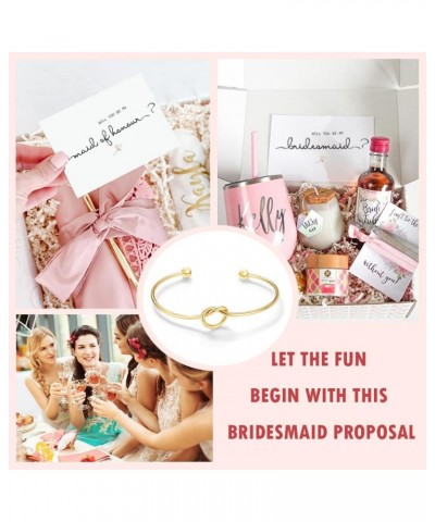 Bridesmaid Proposal Gifts Set of 4, 5, 6, 7, 8 8 Gold Tone Bracelet & 1 Maid of Honor + 1 Matron of Honor + 6 Bridesmaid Prop...