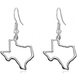 Stainless Steel Texas State Shape Map Dangle Drop Earrings for Women silver $9.30 Earrings