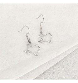 Stainless Steel Texas State Shape Map Dangle Drop Earrings for Women silver $9.30 Earrings