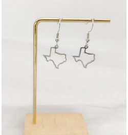 Stainless Steel Texas State Shape Map Dangle Drop Earrings for Women silver $9.30 Earrings