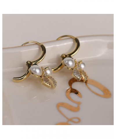 JeanBeau Small Gold Hoop Huggie Maple Leaf Snowflake Bow Pearl Dangle Drop Earring for Women Teen Girls Cute Crystal Dangling...