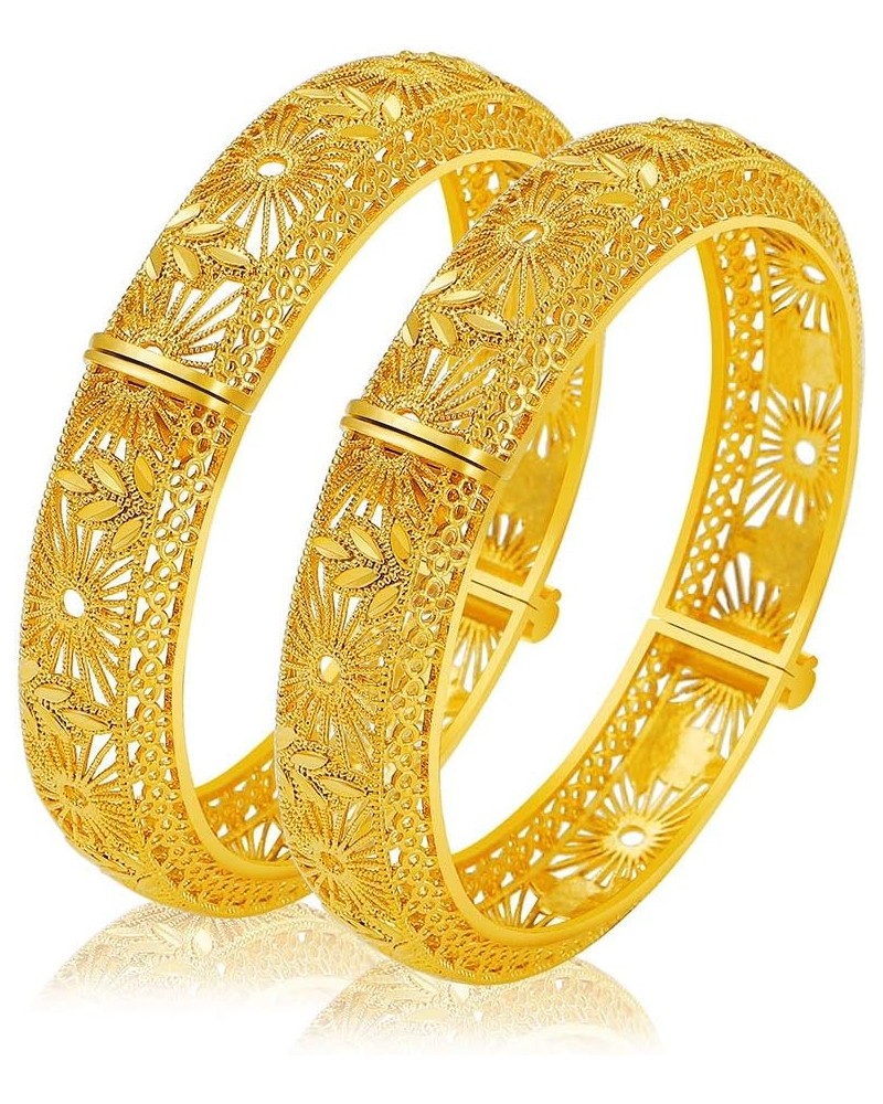 Valentine's Day Gift for her 2PCS/lot Dubai Arab Gold Jewelry 24K Gold Plated bangles bracelets for women MY45 $12.91 Bracelets