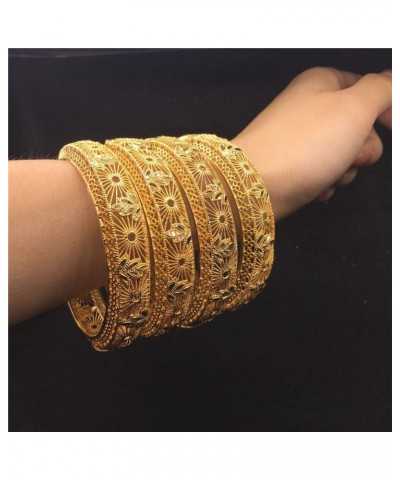 Valentine's Day Gift for her 2PCS/lot Dubai Arab Gold Jewelry 24K Gold Plated bangles bracelets for women MY45 $12.91 Bracelets