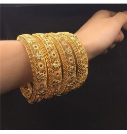 Valentine's Day Gift for her 2PCS/lot Dubai Arab Gold Jewelry 24K Gold Plated bangles bracelets for women MY45 $12.91 Bracelets