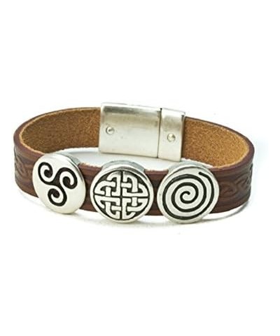 Celtic Leather Bracelet Irish Charms Two Sizes Made in Ireland Brown 7 1/2 $30.38 Bracelets