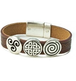 Celtic Leather Bracelet Irish Charms Two Sizes Made in Ireland Brown 7 1/2 $30.38 Bracelets