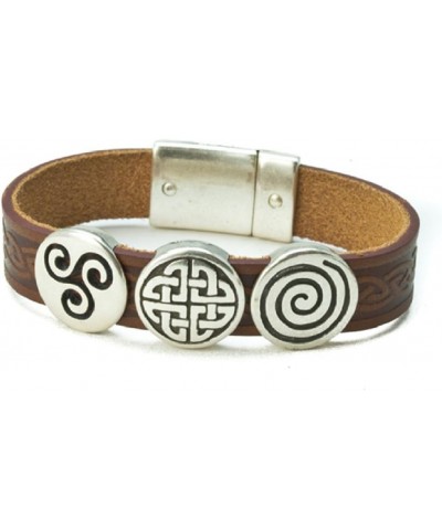 Celtic Leather Bracelet Irish Charms Two Sizes Made in Ireland Brown 7 1/2 $30.38 Bracelets