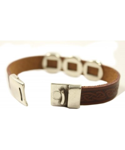 Celtic Leather Bracelet Irish Charms Two Sizes Made in Ireland Brown 7 1/2 $30.38 Bracelets