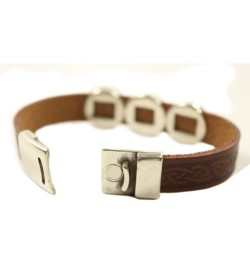 Celtic Leather Bracelet Irish Charms Two Sizes Made in Ireland Brown 7 1/2 $30.38 Bracelets