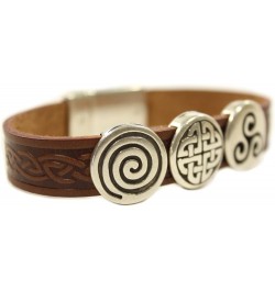 Celtic Leather Bracelet Irish Charms Two Sizes Made in Ireland Brown 7 1/2 $30.38 Bracelets