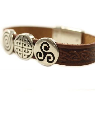 Celtic Leather Bracelet Irish Charms Two Sizes Made in Ireland Brown 7 1/2 $30.38 Bracelets