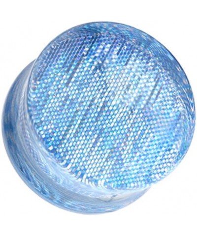 Square Holographic Prism Glitter Double Flared WildKlass Ear Gauge Plug (Sold as Pairs) 9/16" (14mm) Blue $14.81 Body Jewelry