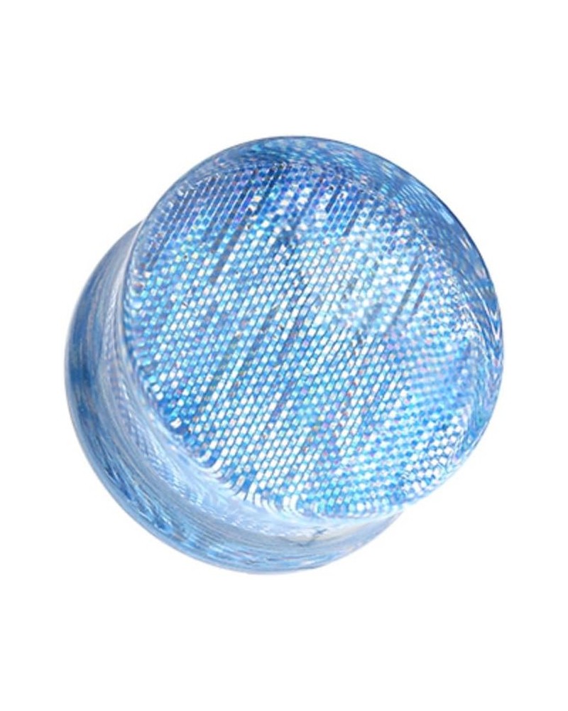 Square Holographic Prism Glitter Double Flared WildKlass Ear Gauge Plug (Sold as Pairs) 9/16" (14mm) Blue $14.81 Body Jewelry