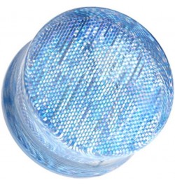 Square Holographic Prism Glitter Double Flared WildKlass Ear Gauge Plug (Sold as Pairs) 9/16" (14mm) Blue $14.81 Body Jewelry