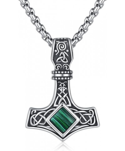 Thor Hammer Necklace Sterling Silver Mjolnir Necklace Norse Viking Thors Hammer Talisman Necklace Turquoise Celtic Necklaces ...