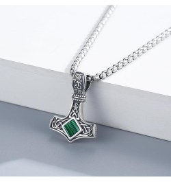 Thor Hammer Necklace Sterling Silver Mjolnir Necklace Norse Viking Thors Hammer Talisman Necklace Turquoise Celtic Necklaces ...